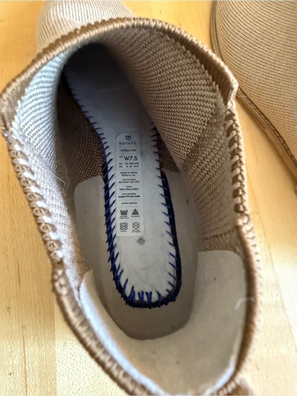 Rothy's Camel Merino Wool Chelsea Boots Size 7.5 Tan *EUC* - Picture 8 of 11